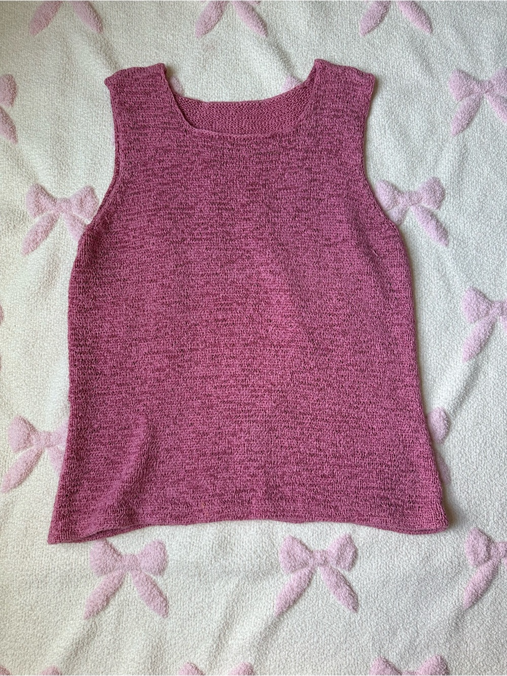 Vintage Raspberry Pink Knit Tank Top